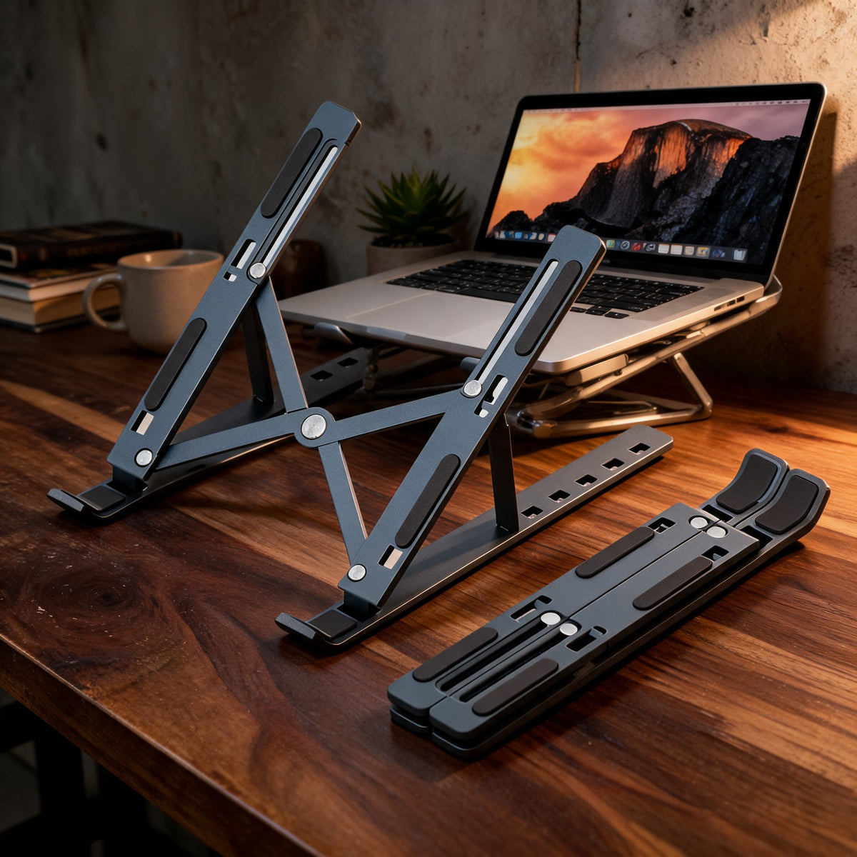 Folding Aluminium Laptop Stand, Adjustable | Soplira