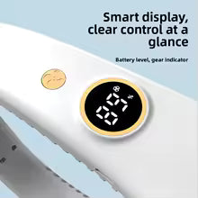 Portable Handheld Mini Fan - Foldable Neck Hanging Fan, 5 Speed USB Rechargeable, 1800mAh