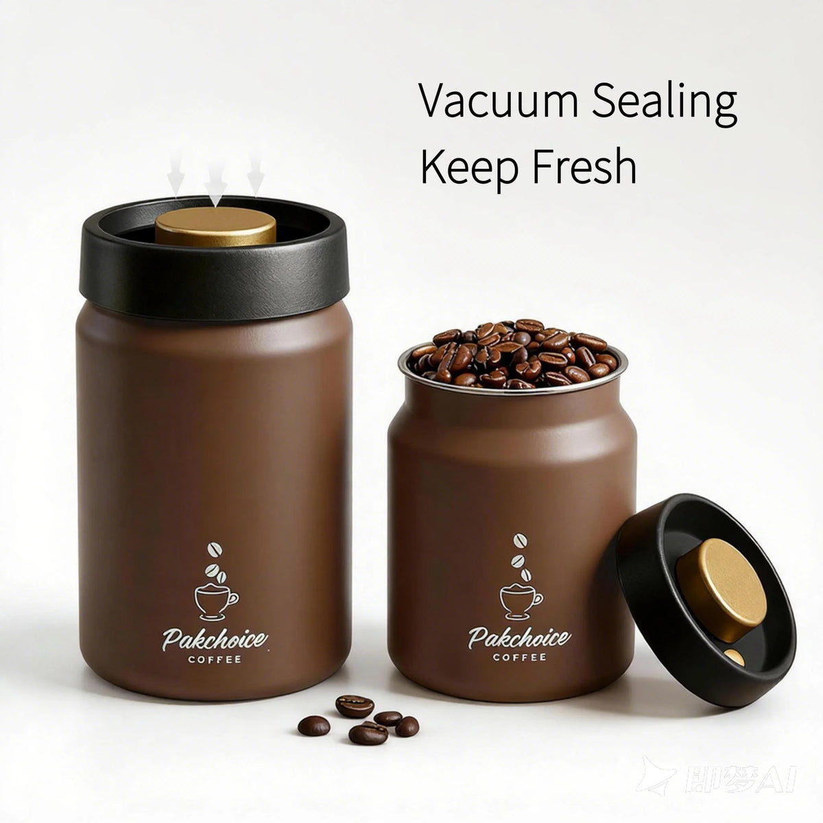 Vacuum Coffee Canister in use in a home setting