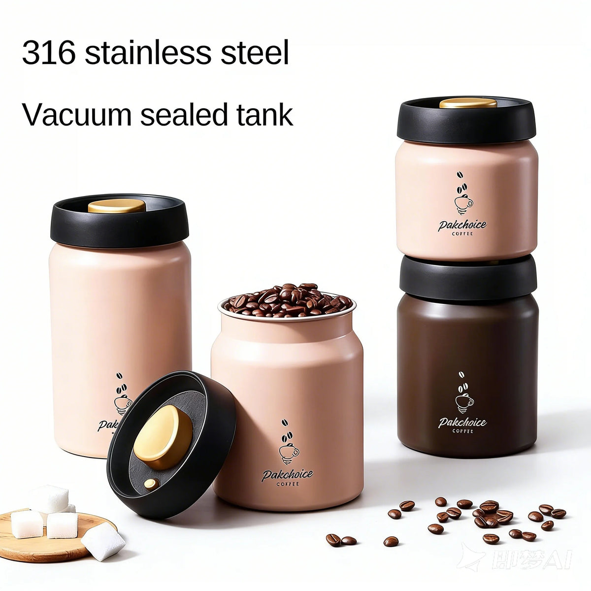 Vacuum Coffee Canister, detail view 4