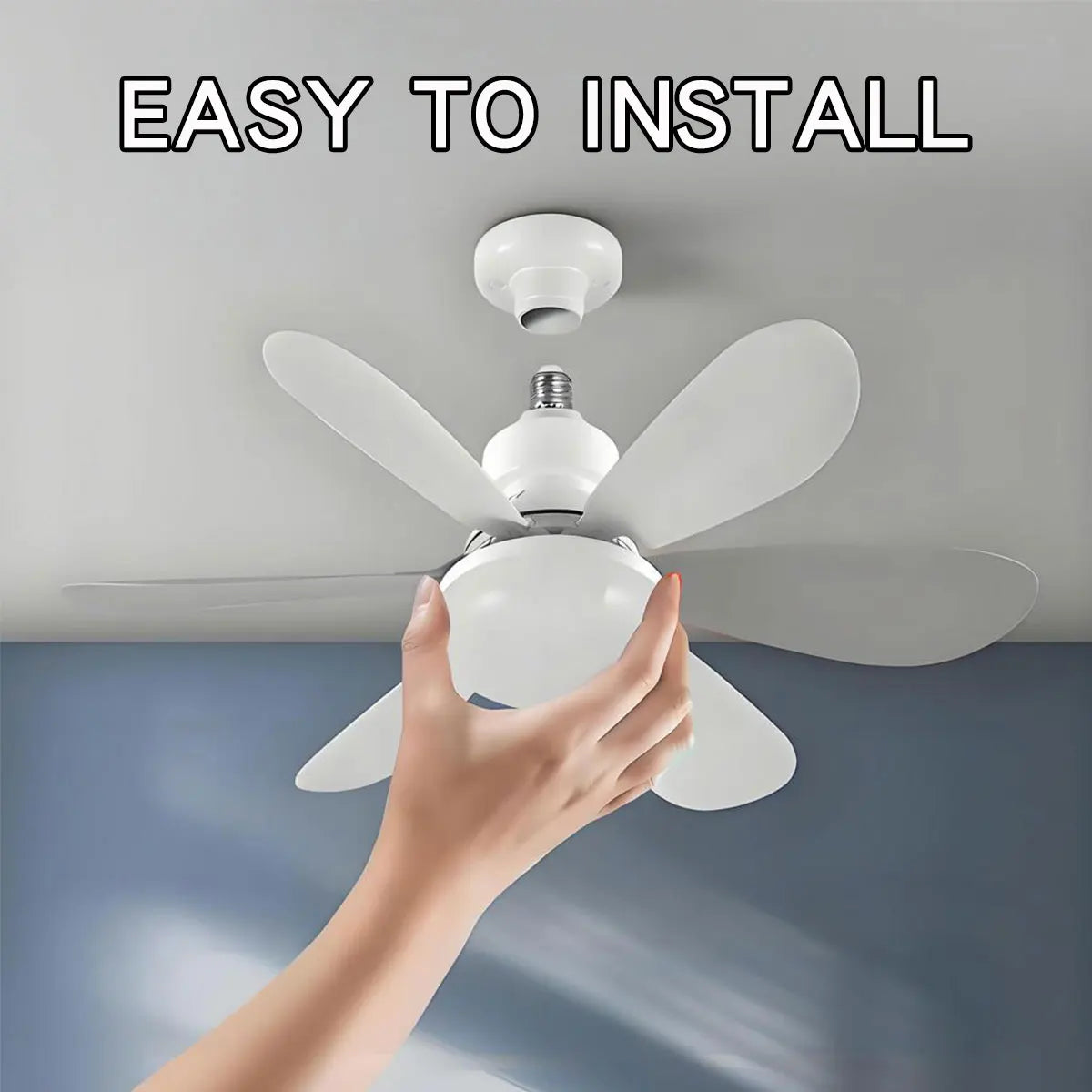 3-Color Dimmable LED Ceiling Fan Light – Quiet 6-Blade Fan with Remote Control