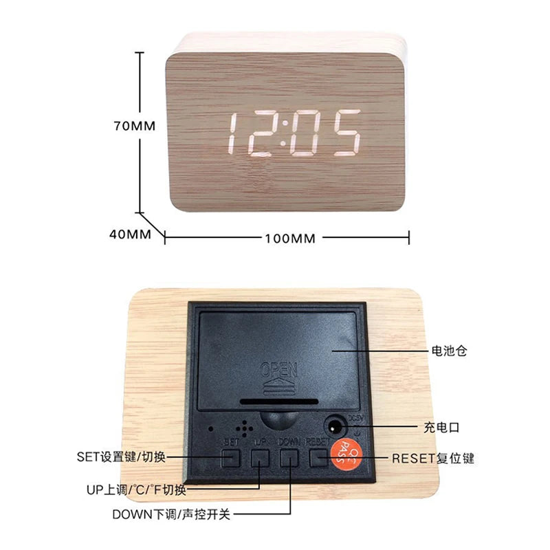 Walnut Alarm Clock from Soplira, product photo 8