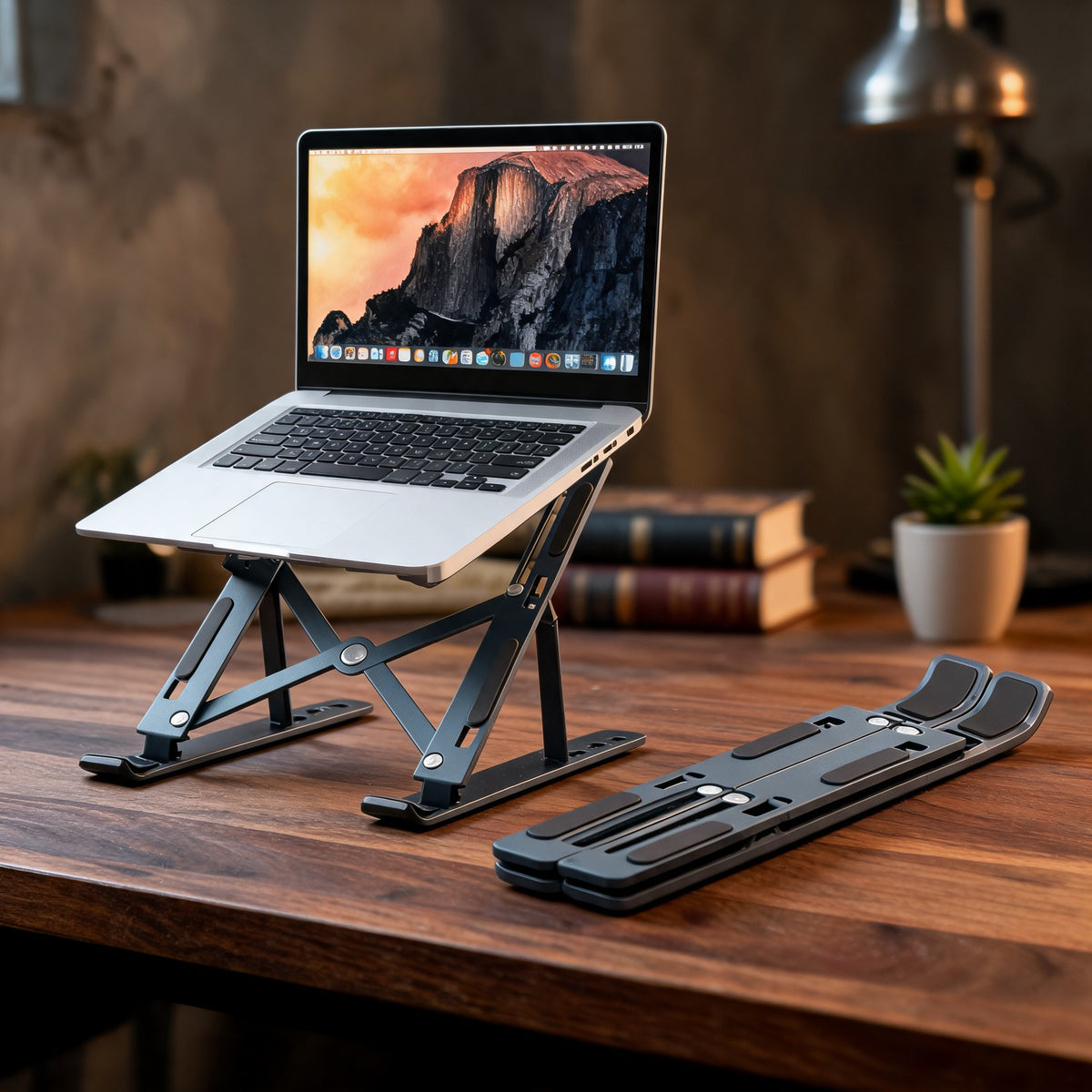 Folding Aluminium Laptop Stand, Adjustable | Soplira