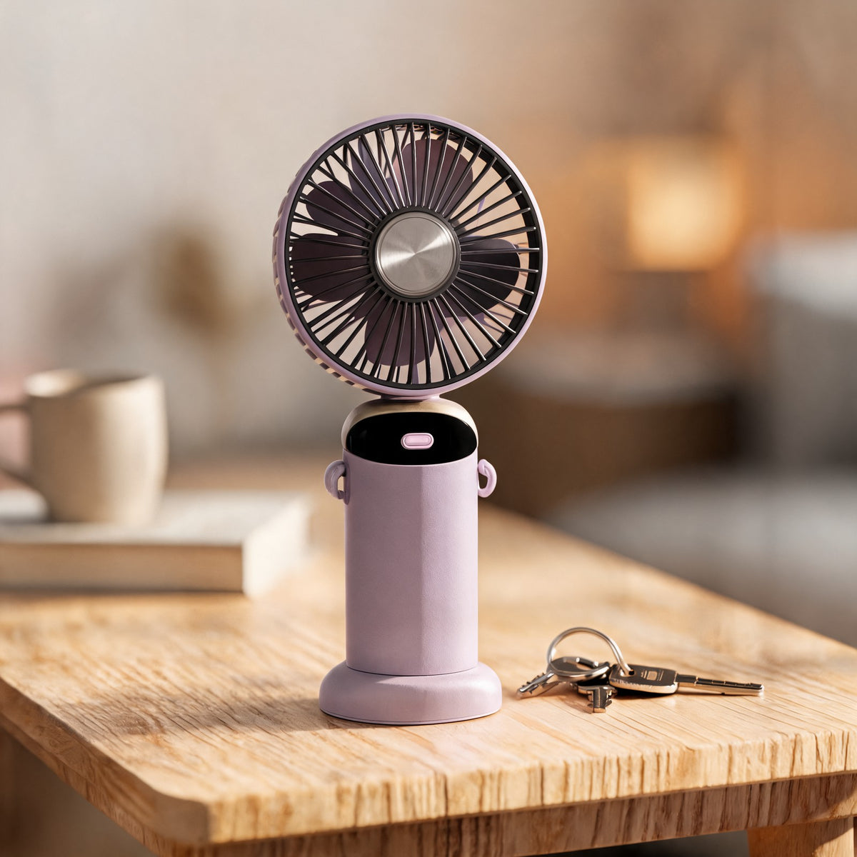 Mini Handheld & Neck Fan with Lanyard - USB Rechargeable, 5 Speed, Digital Display
