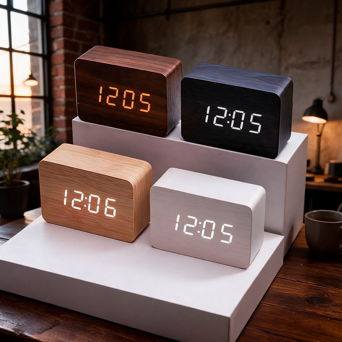 Walnut Alarm Clock